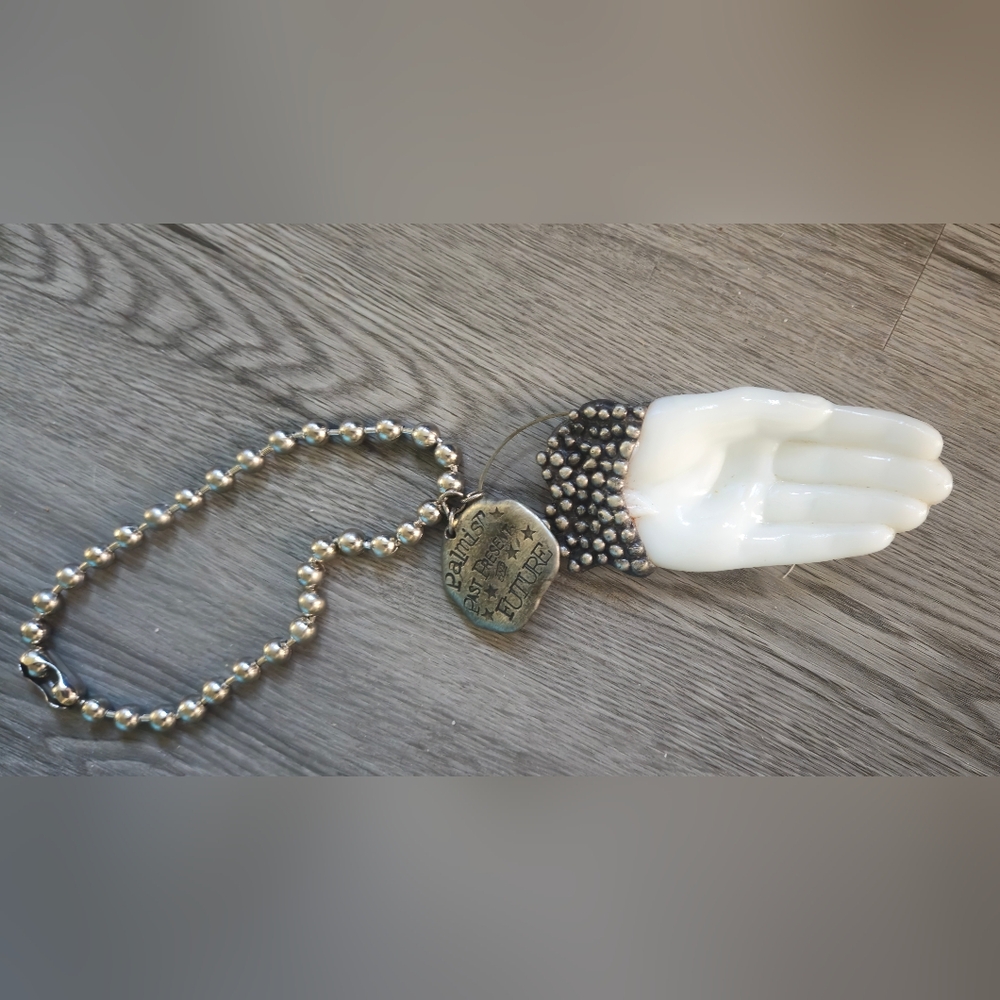 Art By Amy Past Present and future Pendant Necklace with Silver Beaded Chain - Picture 3 of 4